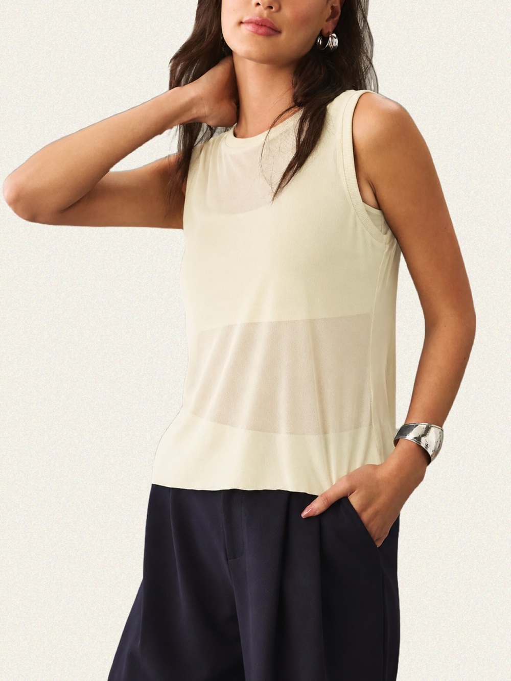 DOLAN Sheer Mesh Bralette Tank Top